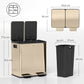 40L Dual Compartment Stainless Steel Bin, With Deodoriser Holders - Gold Tone