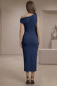 Womens Slash Neck Wrap Front Midi Dress - Evening Or Casual Wear Ladies Dress