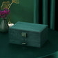 3 Layer Large Jewelry Box, Necklace Jewelry Storage Organizer Cabinet Box Green