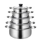 5PCS Induction Non Stick Stainless Steel Healthy Cookware Cooking Pot Stockpot