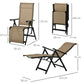 Outdoor Set Of 2 Outdoor Sun Lounger 10-Position Adjustable Texteline Folding Reclining Chairs With Footrest For Patio Garden, Beige