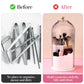 360  Rotating Makeup Brush Holder Storage Box Desktop Cosmetic Organizer W  Lid