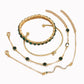 4pcs Bracelet Suit Fashion Green Grandmother Diamond Stretch Bracelet Women&