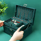 3 Layer Large Jewelry Box, Necklace Jewelry Storage Organizer Cabinet Box Green