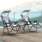 Zero Gravity Lounger Chair Set Of 2, Folding Reclining Patio Chair With Shade Cover, Padded Seat, Cup Holder, Soft Cushion And Headrest For Poolside, Camping, Light Grey