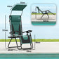 Zero Gravity Lounger Chair Set Of 2, Folding Reclining Patio Chair With Shade Cover, Padded Seat, Cup Holder, Soft Cushion And Headrest For Poolside, Camping, Green