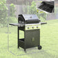 7.5kW Three-Burner Gas BBQ Grill, With See-Through Lid - Black