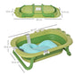 Baby Bath Tub For Toddler Kids Infant Ergonomic Foldable Secure Non-Slip Portable With Baby Cushion For 0-3 Years Green