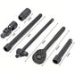 Heavy Duty 1&2 Ratchet Wrench Socket Set 8-32mm Metric Extension Bar Metal Case