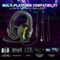 Wired Gaming Headset With Rainbow RGB Backlight Retractable Stereo Sound For PS4