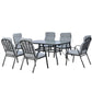 Seven-Piece Garden Dining Set With Cushions - Grey