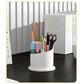 360  Rotating Makeup Brush Holder Storage Box Desktop Cosmetic Organizer W  Lid
