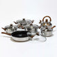 NEW 12pcs Stainless Steel Cookware Saucepan, Casserole & Fry Pan Set With Glass Lid