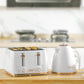 1.7L 3000W Fast Boil Kettle & 4 Slice Toaster Set, Kettle And Toaster Set With 7 Browning Controls, Crumb Tray, White