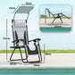 Zero Gravity Lounger Chair Set Of 2, Folding Reclining Patio Chair With Shade Cover, Padded Seat, Cup Holder, Soft Cushion And Headrest For Poolside, Camping, Light Grey