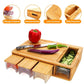 Chopping Board With Containers, Large Bamboo Cutting Board With Anti Slip Pads