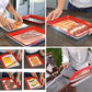 NEW 4pcs Stretch Fresh Storage Tray Vacuum Reusable And Stackable Food Storage Tray UK