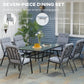 Seven-Piece Garden Dining Set With Cushions - Grey