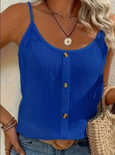 Vibrant Solid Color Cami Top - Sleek Sleeveless Design, Breathable Fabric, Perfect For Spring & Summer, Women&