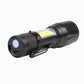 LED Telescopic Flashlight Torch USB Rechargeable Pen Light For Camping
