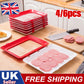 NEW 4pcs Stretch Fresh Storage Tray Vacuum Reusable And Stackable Food Storage Tray UK