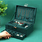 3 Layer Large Jewelry Box, Necklace Jewelry Storage Organizer Cabinet Box Green