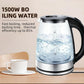 2L Electric Kettle Fast Boil Quiet Glass Kettle 360 Blue LED Boil-Dry Protection