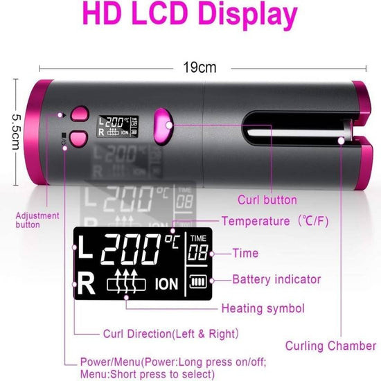 Wireless Automatic Hair Curler And Cordless Hair Curler For Effortless Styling, Perfect Hair Curler, Automatic Curler, Automatic Curling Iron