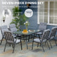 Seven-Piece Garden Dining Set With Cushions - Grey