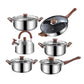 NEW 12pcs Stainless Steel Cookware Saucepan, Casserole & Fry Pan Set With Glass Lid