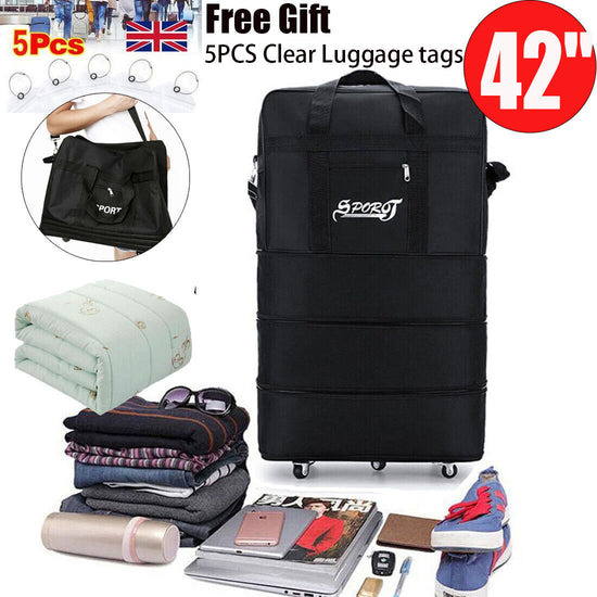42  Extra Large Lightweight Luggage Trolley Suitcase Travel Bag Handbag BAG UK