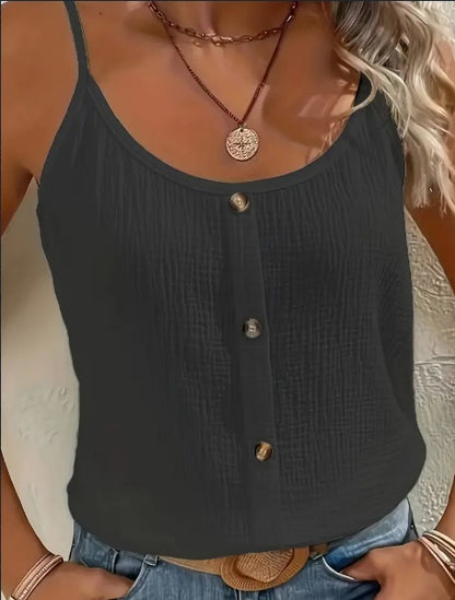 Vibrant Solid Color Cami Top - Sleek Sleeveless Design, Breathable Fabric, Perfect For Spring & Summer, Women&