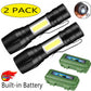LED Telescopic Flashlight Torch USB Rechargeable Pen Light For Camping
