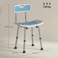 Shower Stool With Backrest, Height Adjustable Shower Chair With Anti-slip Foot Pads, Shower Head Holder, Light Blue
