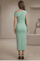 Womens Slash Neck Wrap Front Midi Dress - Evening Or Casual Wear Ladies Dress
