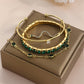 4pcs Bracelet Suit Fashion Green Grandmother Diamond Stretch Bracelet Women&