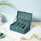 3 Layer Large Jewelry Box, Necklace Jewelry Storage Organizer Cabinet Box Green