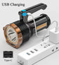 LED Flashlight Tactical USB Rechargeable Torch COB Work Light For Camping