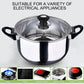 12 Piece Stainless Steel Cookware Saucepan Set Pan Pot Kitchen Cooking Glass Lid